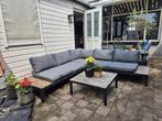 Loungeset incl kussens & koffietafel, Tuin en Terras, Tuinsets en Loungesets, Ophalen, 5 zitplaatsen, Gebruikt, Bank