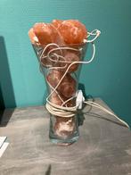 Vaas met zoutstenen en licht, Overige kleuren, Ophalen of Verzenden, Minder dan 50 cm, Glas