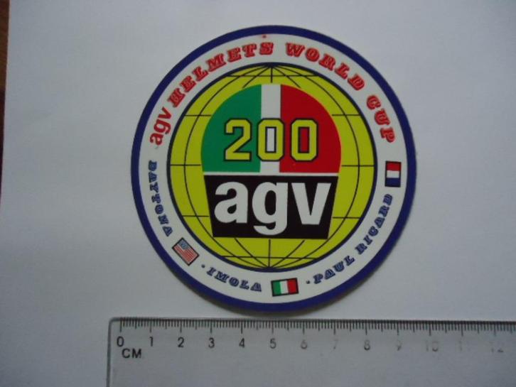 sticker oud AGV HELM Italie Worldcup IMOLA Paul Ricard race, Verzamelen, Stickers, Zo goed als nieuw, Verzenden