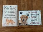 Spreuken bordje decoratie hond golden retriever, Ophalen of Verzenden, Zo goed als nieuw