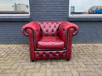 Zo goed als nieuw Chesterfield club fauteuil oxblood rood, Ophalen of Verzenden, 75 tot 100 cm