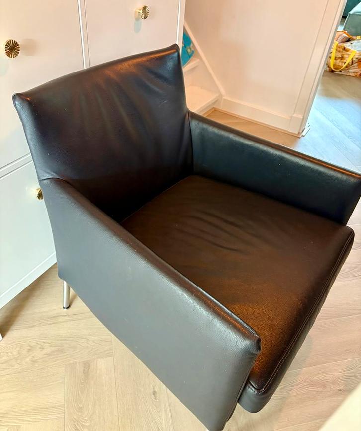 2 Bert Plantagie design kameleon stoelen, Huis en Inrichting, Stoelen, Gebruikt, Twee, Leer, Zwart, Ophalen