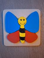 Houten puzzel vlinder, Kinderen en Baby's, Speelgoed | Kinderpuzzels, Minder dan 10 stukjes, Gebruikt, Ophalen of Verzenden