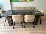 Marmeren eettafel, Ophalen, 50 tot 100 cm, Zo goed als nieuw, Vijf personen of meer