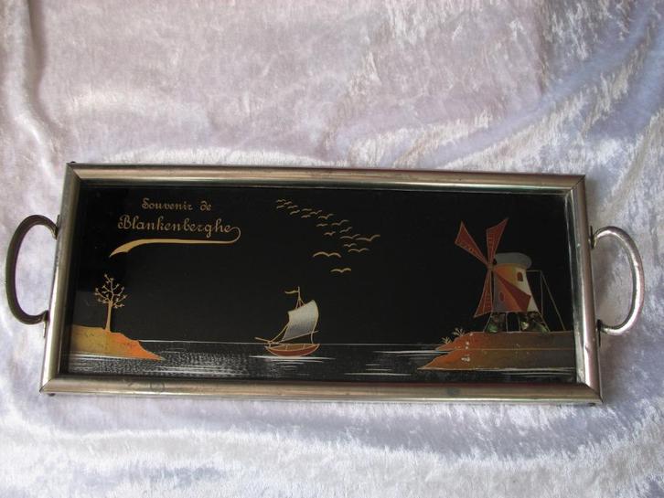 Mooi Antiek Dienblad - Souvenir de Blankenberghe, Antiek en Kunst, Antiek | Woonaccessoires, Verzenden