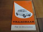 Vraagbaak Fiat 500, Fiat 500 D, Fiat 500 Giardiniera '57-65, Ophalen of Verzenden