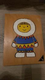 Vintage Houten Puzzel Eskimo Ravensburger, 2 tot 4 jaar, Gebruikt, Ophalen of Verzenden, Van hout