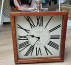 Mooie decor design klok 33x12x45 cm nikkel hout, Ophalen, Zo goed als nieuw, Analoog, Staande klok