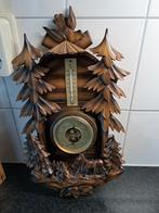 Houten Thermometer & Barometer met Houtsnijwerk, Antiek en Kunst, Ophalen