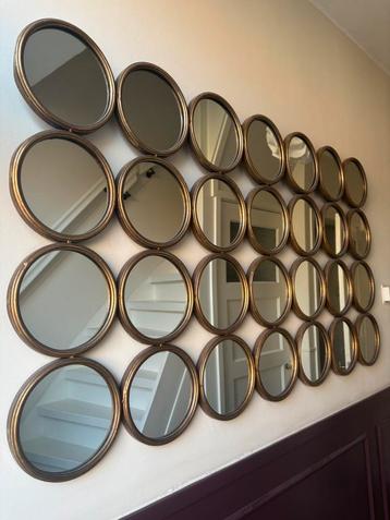 Grote spiegel wanddecoratie goud vintage rond groot beschikbaar voor biedingen
