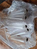 5 glazen pegels melkwit., Huis en Inrichting, Woonaccessoires | Overige, Ophalen