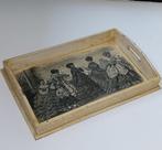 Brocant, doorleefd dienblad, afbeelding Victoriaans stijl, Ophalen of Verzenden