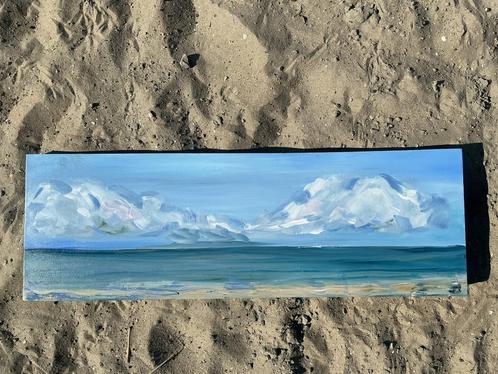 Wolken boven zee ~ aan de kust ~ zee schilderij ~ atelier, Huis en Inrichting, Woonaccessoires | Schilderijen, Tekeningen en Foto's