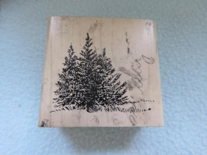 Mooie houten stempel kerstbomen Mariëtte Verhees art stamps, Diversen, Kerst, Gebruikt, Ophalen of Verzenden
