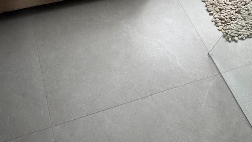 Vloer- wandtegel New Stone 120 x 120 cm grijs/beige 4 stuks, Doe-het-zelf en Verbouw, Tegels, Nieuw, Vloertegels, Keramiek, 60 cm of meer