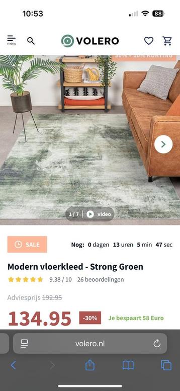 Volero vloerkleed Strong Groen