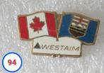 Pin 2 Vlaggen Westaim, Verzenden, Gebruikt, Overige onderwerpen