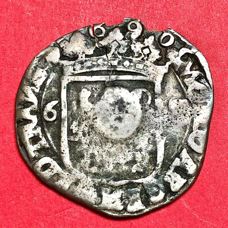 Rijderschelling Overijssel 1690. Fr., Postzegels en Munten, Munten | Nederland, Losse munt, Overige waardes, Vóór koninkrijk, Zilver