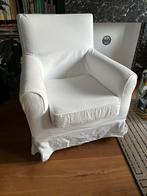 Witte Fauteuil met Wasbare Hoes, zitkamer stoel, Huis en Inrichting, Fauteuils, Ophalen, Gebruikt, 75 tot 100 cm, 75 tot 100 cm
