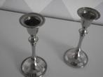 2 vintage parelrand zilver kandelaar op voet 13 cm 1950 p st, Ophalen of Verzenden