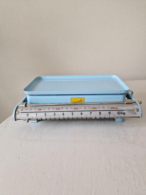 Zweedse Gunda vintage keukenweegschaal retro Blauw, Witgoed en Apparatuur, Weegschalen, Zo goed als nieuw, Keukenweegschaal, 1 tot 500 gram