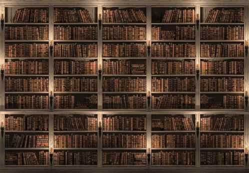 Boekenkast Fotobehang, Bibliotheek behang *Fotobehang4you, Huis en Inrichting, Stoffering | Behang, Verzenden