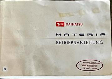 Daihatsu Materia Handleiding / Betriebsanleitung beschikbaar voor biedingen