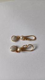 Fraaie zilver vergulde oorbellen met Parel, Hangers, Verzenden, Nieuw, Met edelsteen