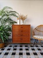Vintage midcentury ladekast | commode kast | retro, Huis en Inrichting, Ophalen, Gebruikt, Teakhout, 3 of 4 laden