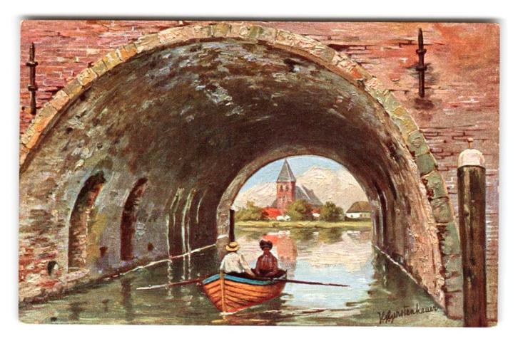 J.G.Gerstenhauer, stel in roeiboot, Verzamelen, Ansichtkaarten | Themakaarten, Ongelopen, 1920 tot 1940, Overige thema's, Verzenden