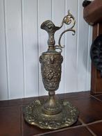 Tinnen Wijnkaraf op Onderplaat - Peltrato, Antiek en Kunst, Antiek | Koper en Brons, Ophalen