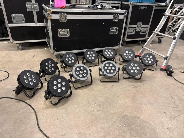 Showtec Compact Par Tri 7 - 11 stuks (Zwart & Grijs), Muziek en Instrumenten, Licht en Laser, Zo goed als nieuw, Licht, Kleur