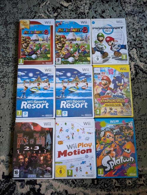 8 Nintendo Wii spellen en 1 Wii U spel., Spelcomputers en Games, Spelcomputers | Nintendo Wii, Zo goed als nieuw, Met 1 controller