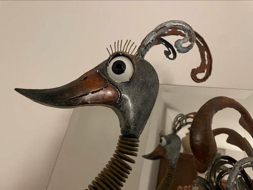 Metalen vogel - kunst object, Antiek en Kunst, Kunst | Designobjecten, Ophalen
