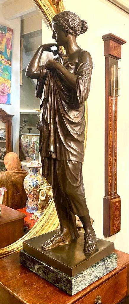 “Diana” grote originele sculptuur, Ferdinand Barbedienne., Antiek en Kunst, Antiek | Koper en Brons, Ophalen