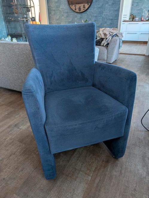 6 eetkamerstoelen topmerk, Huis en Inrichting, Stoelen, Gebruikt, Vijf, Zes of meer stoelen, Stof, Blauw, Ophalen