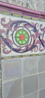 882x127cm Bijzondere lambrisering art nouveau tegels paars, Antiek en Kunst, Ophalen