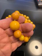 Vintage Gele bakeliet Kralen Ketting, Sieraden, Tassen en Uiterlijk, Ophalen of Verzenden, Gebruikt, Geel, Overige materialen