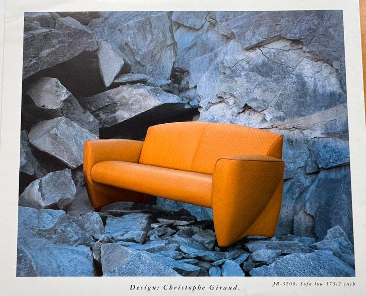 Design Bankstel Jori (JR-3200) 3 zits, Caramel kleur, Huis en Inrichting, Banken | Bankstellen, Zo goed als nieuw, Rechte bank