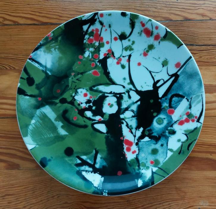 Groot porseleinen bord uit de serie Kunst of tafel, Antiek en Kunst, Antiek | Wandborden en Tegels, Ophalen of Verzenden
