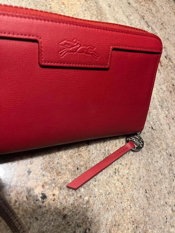 Longchamp leren portemonnee - Rood dames - nieuw!, Sieraden, Tassen en Uiterlijk, Portemonnees, Nieuw, Overige merken, Rood, Leer