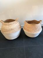 Set nieuwe manden bloempotten 2 stuks, Ophalen of Verzenden, Zo goed als nieuw, Rond, Riet