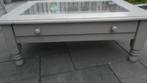 KIJKTAFEL leuke vitrine tafel salontafel grenen + glasplaat, Huis en Inrichting, Gebruikt, 100 tot 150 cm, Minder dan 50 cm, Grenenhout