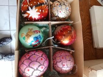 Prachtige antieke glazen kerstbal dikke glazen ballen beschikbaar voor biedingen