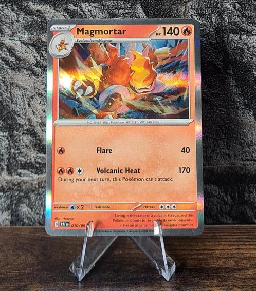 Magmortar Holo 010/091 Paldean Fates, Hobby en Vrije tijd, Verzamelkaartspellen | Pokémon, Nieuw, Losse kaart, Foil, Verzenden
