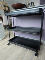Industriële theekar/serveerwagen - zwart metaal, Huis en Inrichting, Ophalen, Gebruikt