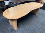Tafel organische vorm massief eikenhout 250x110, Ophalen, 100 tot 150 cm, Eikenhout, Vijf personen of meer