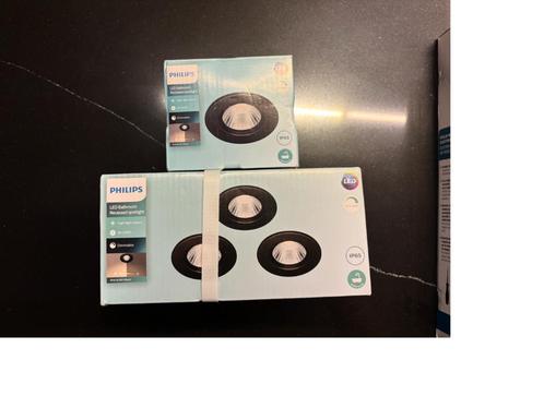 4x Philips inbouwspot Dive 3-pack zwart, Huis en Inrichting, Lampen | Spots, Nieuw, Plafondspot of Wandspot, Metaal of Aluminium