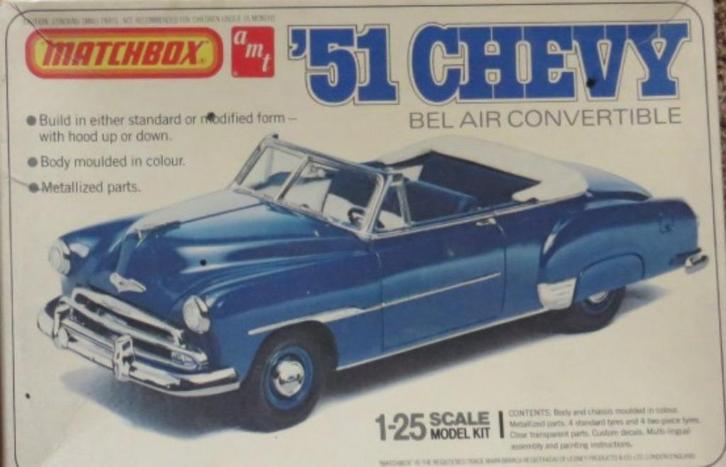 Bouwdoos 1951 Chevy Bel Air Convertible Matchbox / AMT, Hobby en Vrije tijd, Modelbouw | Auto's en Voertuigen, Nieuw, Auto, Groter dan 1:32