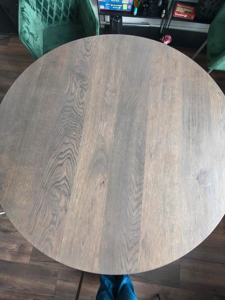 Houten Eettafel - rond, Huis en Inrichting, Tafels | Eettafels, 100 tot 150 cm, 100 tot 150 cm, Rond, Eikenhout, Ophalen